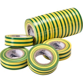 VDE / PVC-Isolierband grün/gelb 10 m - 10er Set